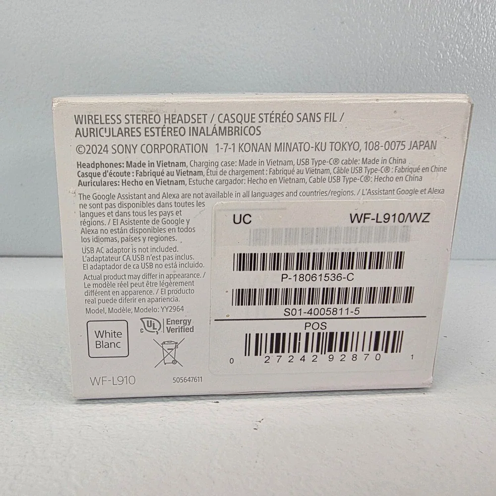 Sony LinkBuds Open Wireless Earbuds White‎ WF-L910/WZ Bluetooth Headset